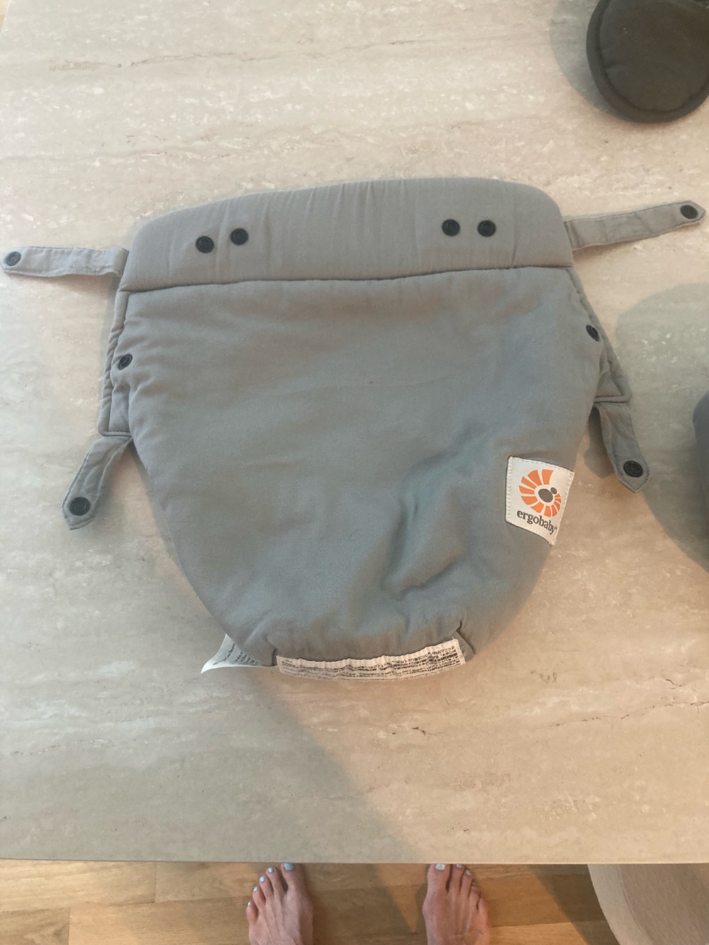 Ergobaby Light Gray Carrier Hood - Soft Gray Fabric